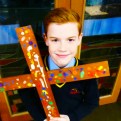 pupil with a church cross