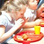 children eating school meals